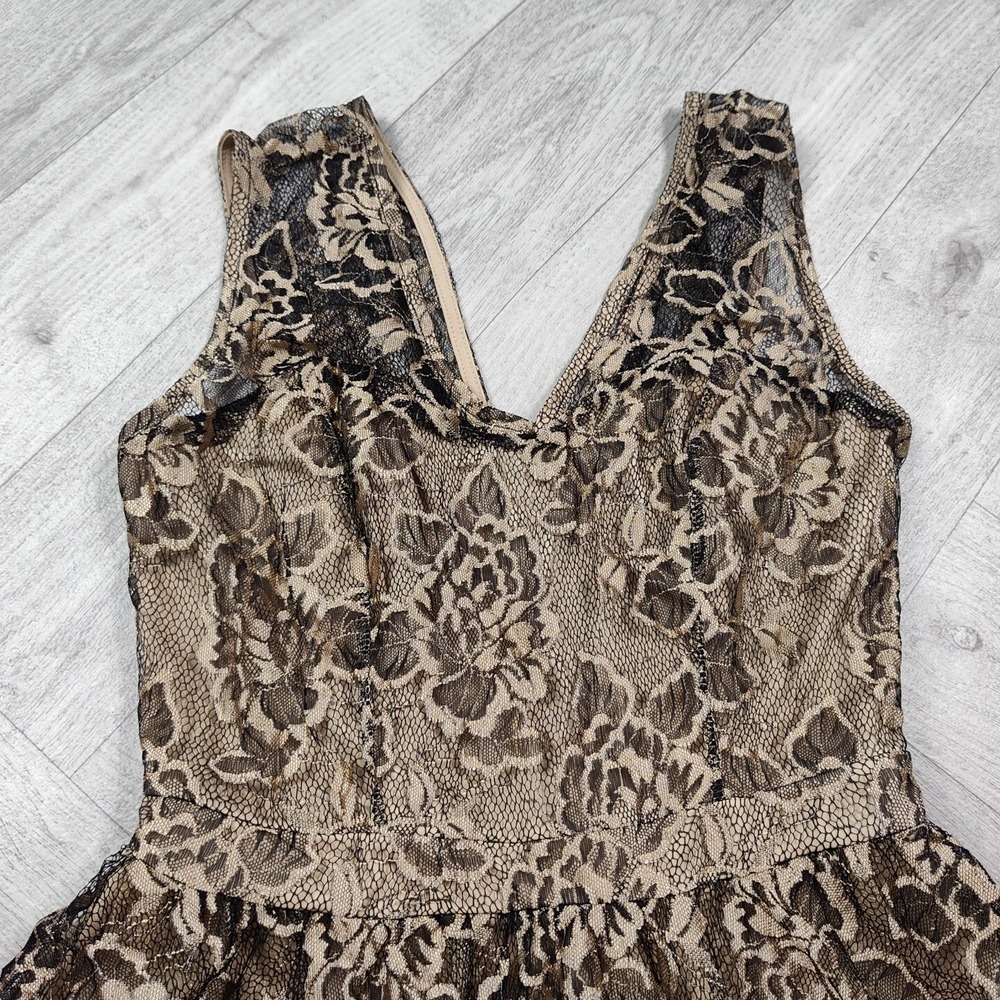 Alloy Apparel Women's Size Medium Black And Gold Metallic Lace Dress - Picture 7 of 16